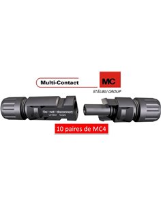 10 paires de connecteurs, fiches mc4 male et femelle (4-6 mm2) multi-contact - Multi Contact -