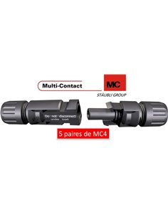 5 paires de connecteurs, fiches mc4 male et femelle (4-6 mm2) multi-contact - Equipe Ton camping-car -