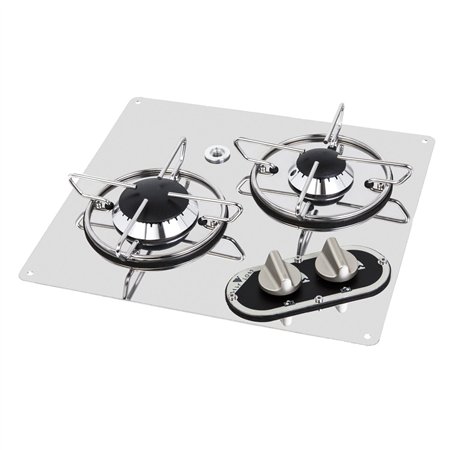 réchaud à gaz encastrable en acier inoxydable 2 feux 350x320 - navy load 400274