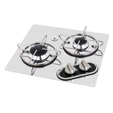 réchaud à gaz encastrable en acier inoxydable 2 feux 350x320 - navy load 400274