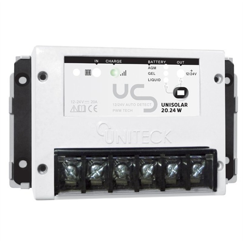 Unisolar 20.24 w -régulateur de charge - 20a - 12/24v - carte résinée 4114