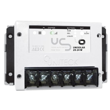 Unisolar 20.24 w -régulateur de charge - 20a - 12/24v - carte résinée 4114