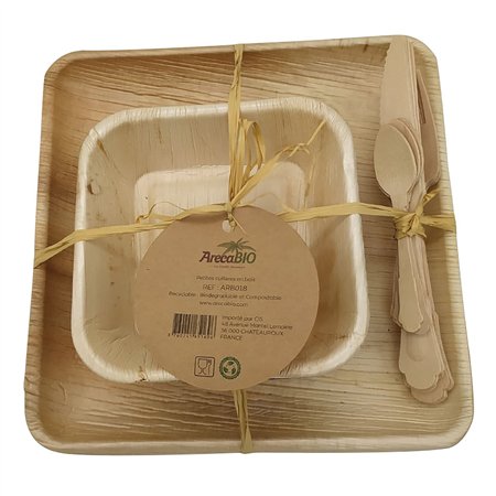 set de pique-nique réutilisable pour 4 personnes - arecabio 389583