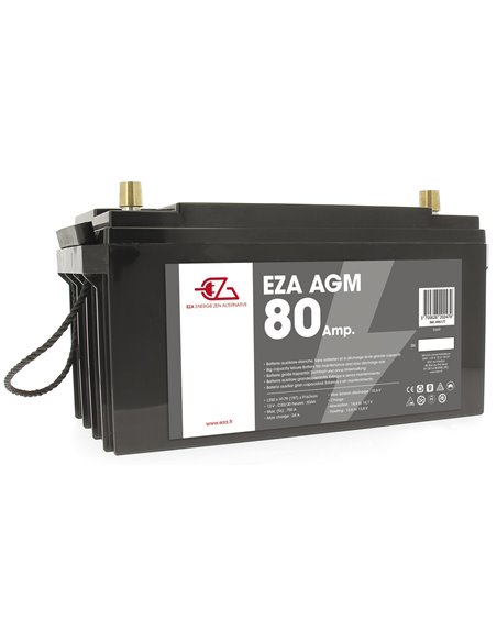 Batterie auxiliaire EZA AGM 80Ah - Equipe Ton camping-car