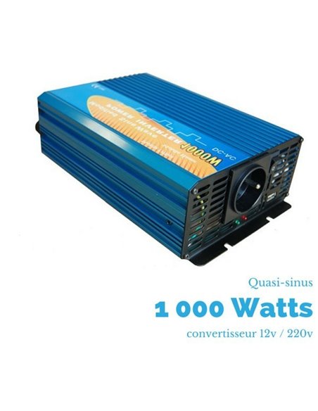 Convertisseur  1000 watts 12v/230v quasi-sinus - Equipe Ton camping-car