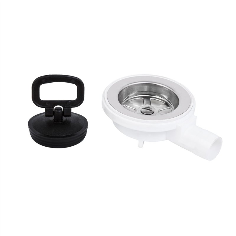 bonde 90° en acier inoxydable avec bouchon - navy load 400286
