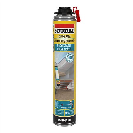 Bombe de Mousse polyuréthane d'isolation pulvérisable pistolable 700ml - Soudal 296325