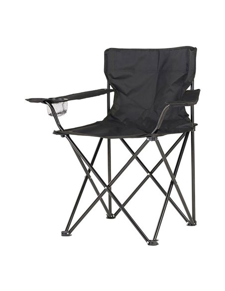 Chaise De Camping Pliante 80x83.5x51cm Couleur Noire - Equipe Ton camping-car