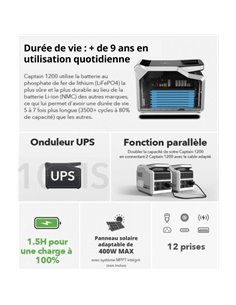 Centrale électrique portative Captain 1200 - VigorPool - Equipe Ton camping-car - 6975263430113