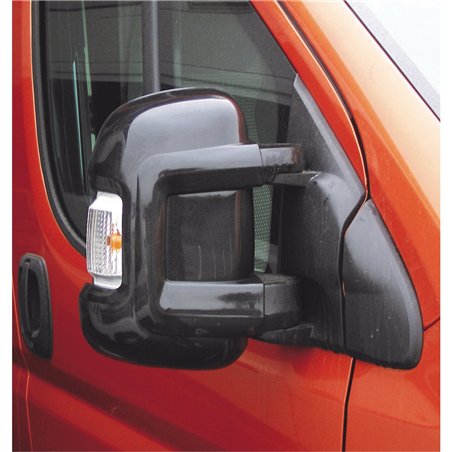 coques bumper de protection pour rétroviseur ducato, boxer et jumper rétro court à partir de 2007 - noir - milenco 389523