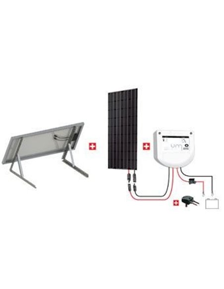 Kit Abris 150w - 12v - Régulateur Mppt - Support Basique - KIT ABRIS 150W 12V - UNITECK - Equipe Ton camping-car -