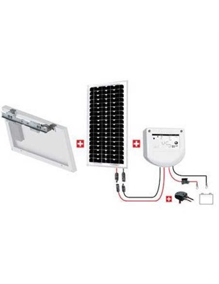 Kit Abris 20w - 12v - Régulateur Pwm - Support Basique - KIT ABRIS 20W 12V - UNITECK - Equipe Ton camping-car