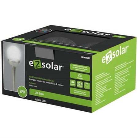 bornes solaires multicolores pack de 2 blanc froid 2 lumens - ezsolar 369343