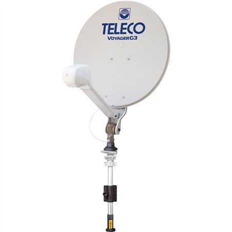 antenne satellite manuelle voyager g3 seule 65 cm - mât court - teleco 396613