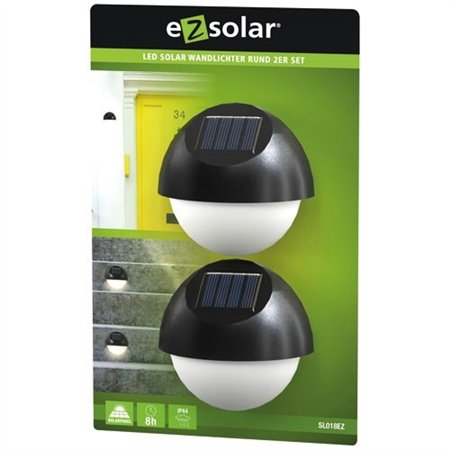 appliques solaires detecteur de pénombre rondes boite de 2 - ezsolar 369346