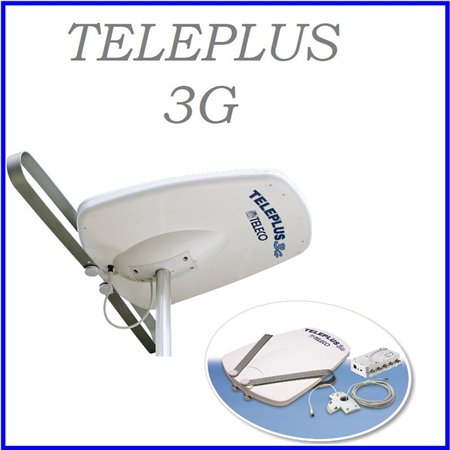 antenne tv directionnelle teleplus 3g avec amplificateur at412 5g et fixation zamak, câble coaxial 5m - teleco 389815