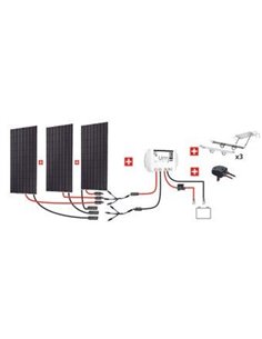 Kit Nautisme 3x300w - 12v/24v  Panneau Monocristallin- Mppt  Support Portique - KIT NAUTISME 900W - UNITECK -