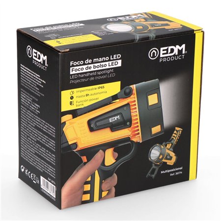 Lampe torche à main LED 1000 lumens rechargeable - EDM 373246