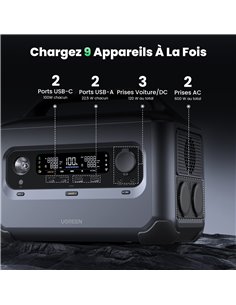 Station d'énergie Power station PowerRoam GS600 - UGREEN - Equipe Ton camping-car - 6941876210503