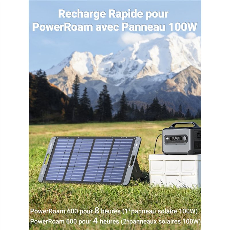 Panneau Solaire Portable 100 W Pliable ALLWEI - Monocristallin 23% Rendement - Chargeur Solaire Pour Power Station - 3,6 Kg