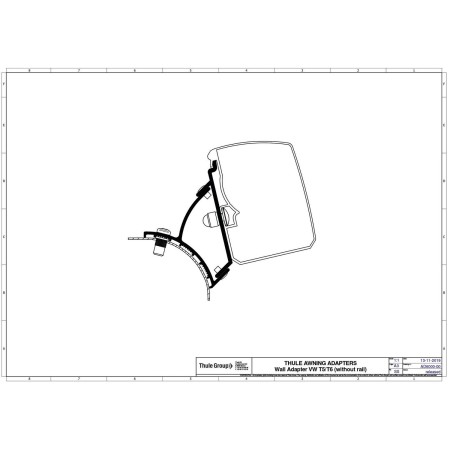 adaptateur omnistor 3200 vw t5/t6 minivan - thule Thule5415182056878