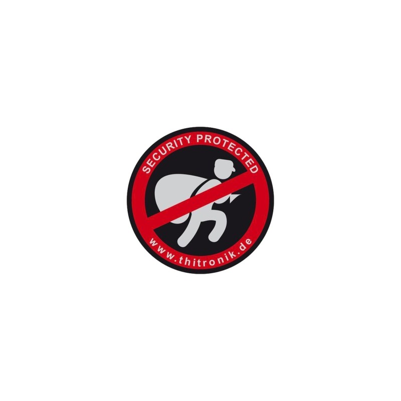 autocollant d’avertissement « security protected » (lot de 3 pièces) - thitronik Thitronik4260083550861