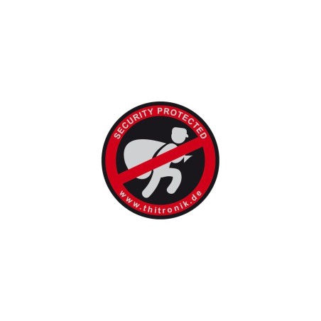 autocollant d’avertissement « security protected » (lot de 3 pièces) - thitronik Thitronik4260083550861