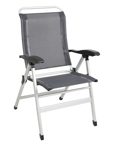 Fauteuil aluminium Confort Gris navy - MIDLAND - Equipe Ton camping-car - 3700628245995