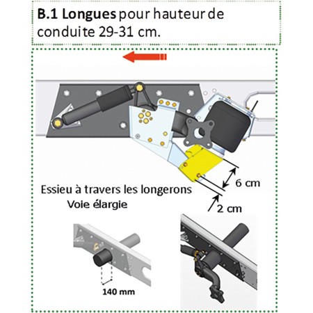 entretoises métalliques pour suspension châssis x250 pour référence 030305 longues - dunlop DUNLOP