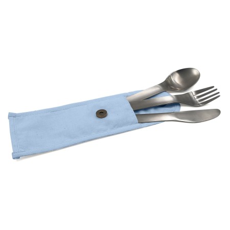 couverts nomades en inox pochette bleue - cookut Cookut3760195169469