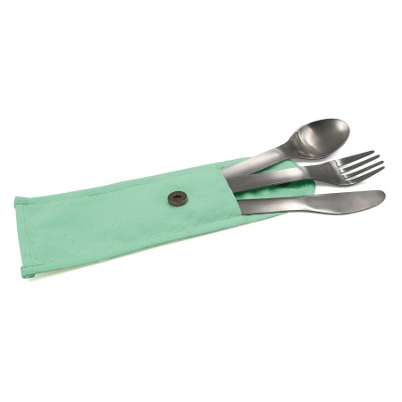 couverts nomades en inox pochette verte - cookut Cookut3760195169513