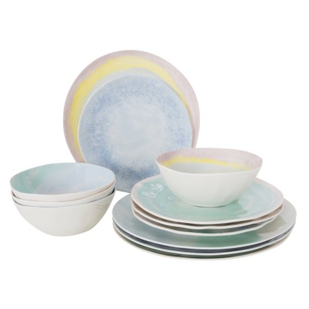 pack de vaisselle en mélamine pastel barfleur - 12 pièces - bo-camp Bo-camp8712013813714