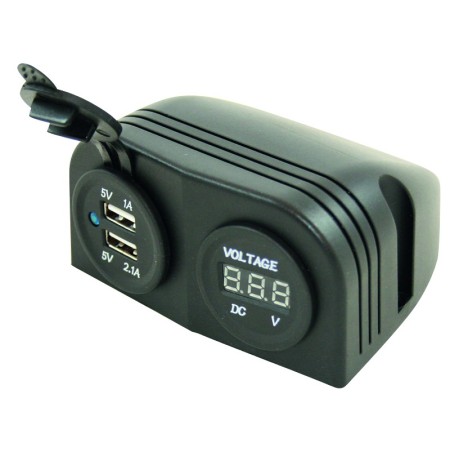 Socle 2 Prises Usb + Voltmètre En Saillie Générique8715133038128