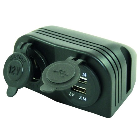Socle 12 Volts + 2 Prises Usb En Saillie Générique8715133038081
