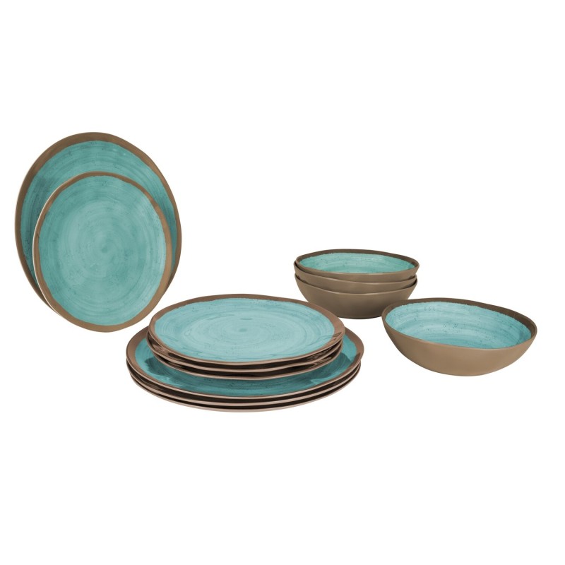 pack de vaisselle en mélamine halo aqua en mélamine 12 pièces - bo-camp Bo-camp8712013813929