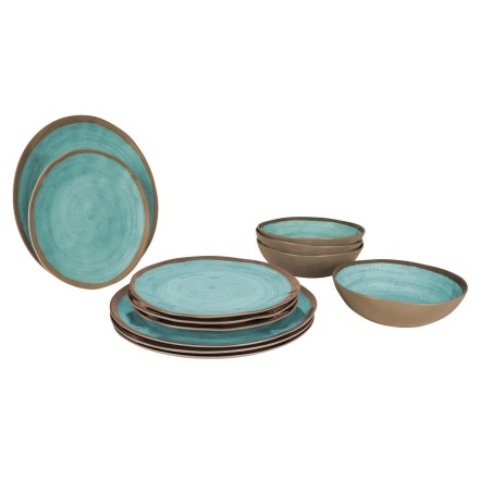 pack de vaisselle en mélamine halo aqua en mélamine 12 pièces - bo-camp Bo-camp8712013813929
