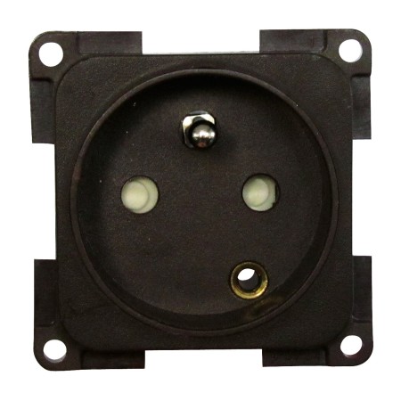 prise 220 volts française 2 fiches + terre gris foncé Générique4056161070358