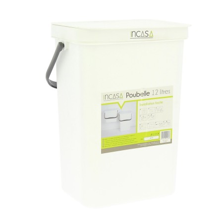 poubelle à suspendre 12 litres blanche - incasa INCASA3700628229483