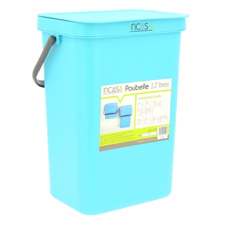 poubelle à suspendre 12 litres bleue - incasa INCASA3700628229490