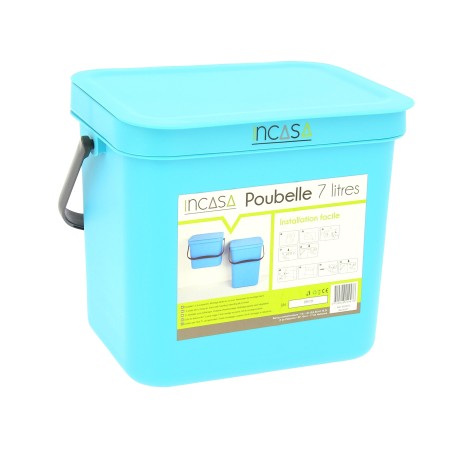 poubelle à suspendre 7 litres bleue - incasa INCASA3700628229476