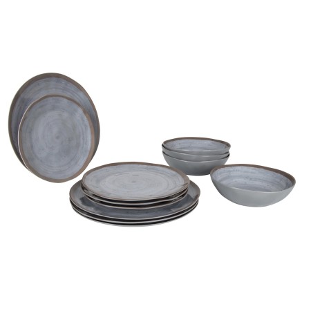 pack de vaisselle en mélamine halo gris et terra - 12 pièces - bo-camp Bo-camp8712013813905