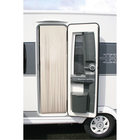 rideau de porte en similicuir 100 x 230 cm coloris crème - curtina4u 5214001399017