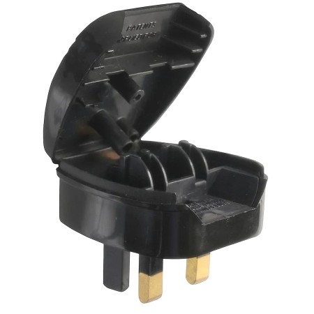 prise convertisseur euro 2 broches vers uk 3 broches, 5a, noire 5060166033583
