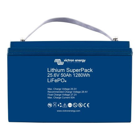 batterie litihum super pack 25,6v / 50ah m8 - victron Victron8719076047575