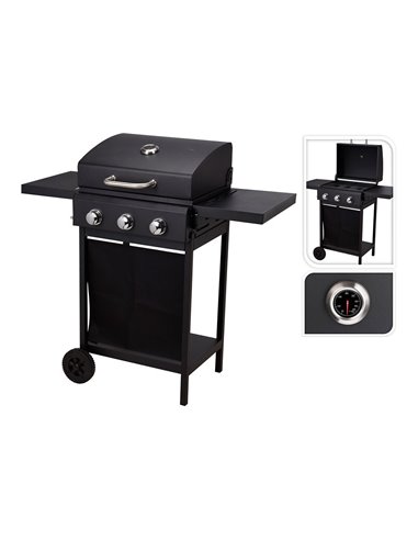 Barbecue À Gaz 3 Feux 139x56,5x106cm Waggan - Equipe Ton camping-car