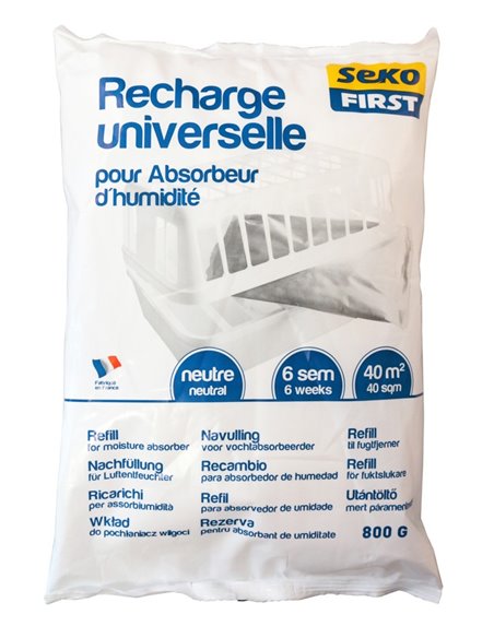 SEKOFIRST - Recharges absorbeur d'humidité sachet 800g neutre - SODEPAC - Equipe Ton camping-car