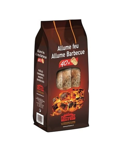 Sachet Allume Feu Et Barbecue40pces - GRILL O'BOIS - Equipe Ton camping-car - 3390770000773