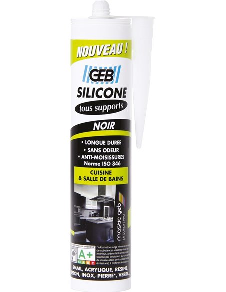 Silicone tous supports cartouche 280 m noir - Equipe Ton camping-car