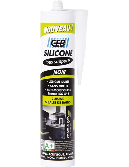 Silicone tous supports cartouche 280 m noir - Equipe Ton camping-car - 3283988907104