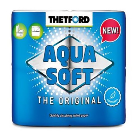Papier Toilette X4 rouleaux blanc spécial wc chimique  - AQUA SOFT Thetford8710315000023